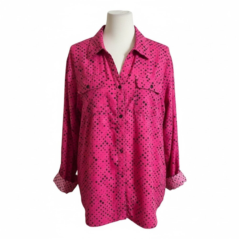 Ny Collection Button Top With Rolled Tab Sleeves-… - image 2